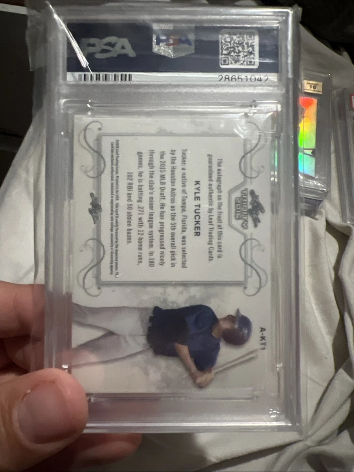 2016 Kyle Tucker Leaf Bronze Signatures PSA 10 - Image 2 of 3