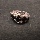 Vintage .925 Sterling Sillver Ring Size 6 Black Onyx Stones Boho Hippie