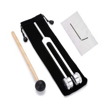 128Hz Tuning Fork Healing Tuning Forks Set with Reflex Hammer Storage Bag, He...