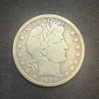 1908 Barber Half Dollar San Francisco Silver 50C Circulated US Coin