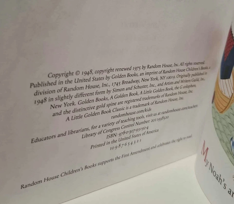 Mr. Noah and his Family - 2001 Random House - Pequeño libro dorado de colección - En muy buena condición Foto 3 de 4