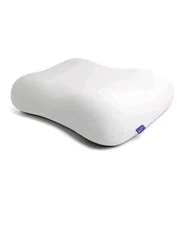Cushion Lab Deep Sleep Pillow, Ergonomic Contour Design for Side/Back, Calm Grey