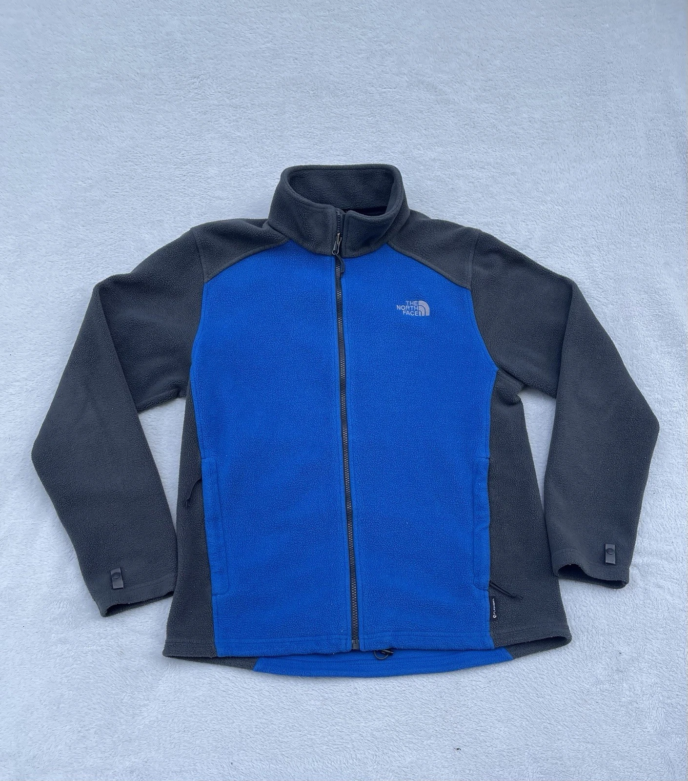 Mens The North Face Fleece Jacket Blue Gray Full Zip Gorpcore Hiking Sz Medium
