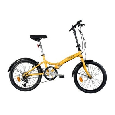 YOAC Faltrad Stahlfahrrad 6 Gang 12 Zoll Rahmen, 20 Zoll Laufrad - Gold