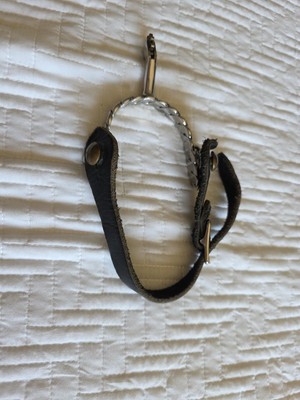 Single Maker Marked Korea Horse Riding Spur Leather Strap with Buckle Braided