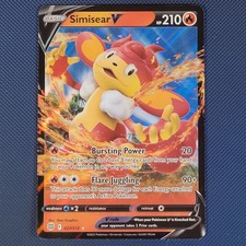 Simisear V 27/172 - Brilliant Stars - Rare Holo V Pokemon Card - NM