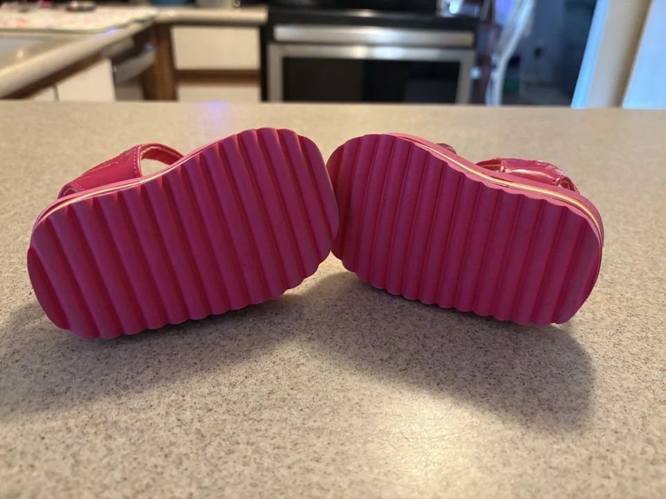 Sandalias Y2K Gymboree Niño Pequeño Rosa Amarillo Naranja Jalea Talla 3/4 Foto 4 de 4