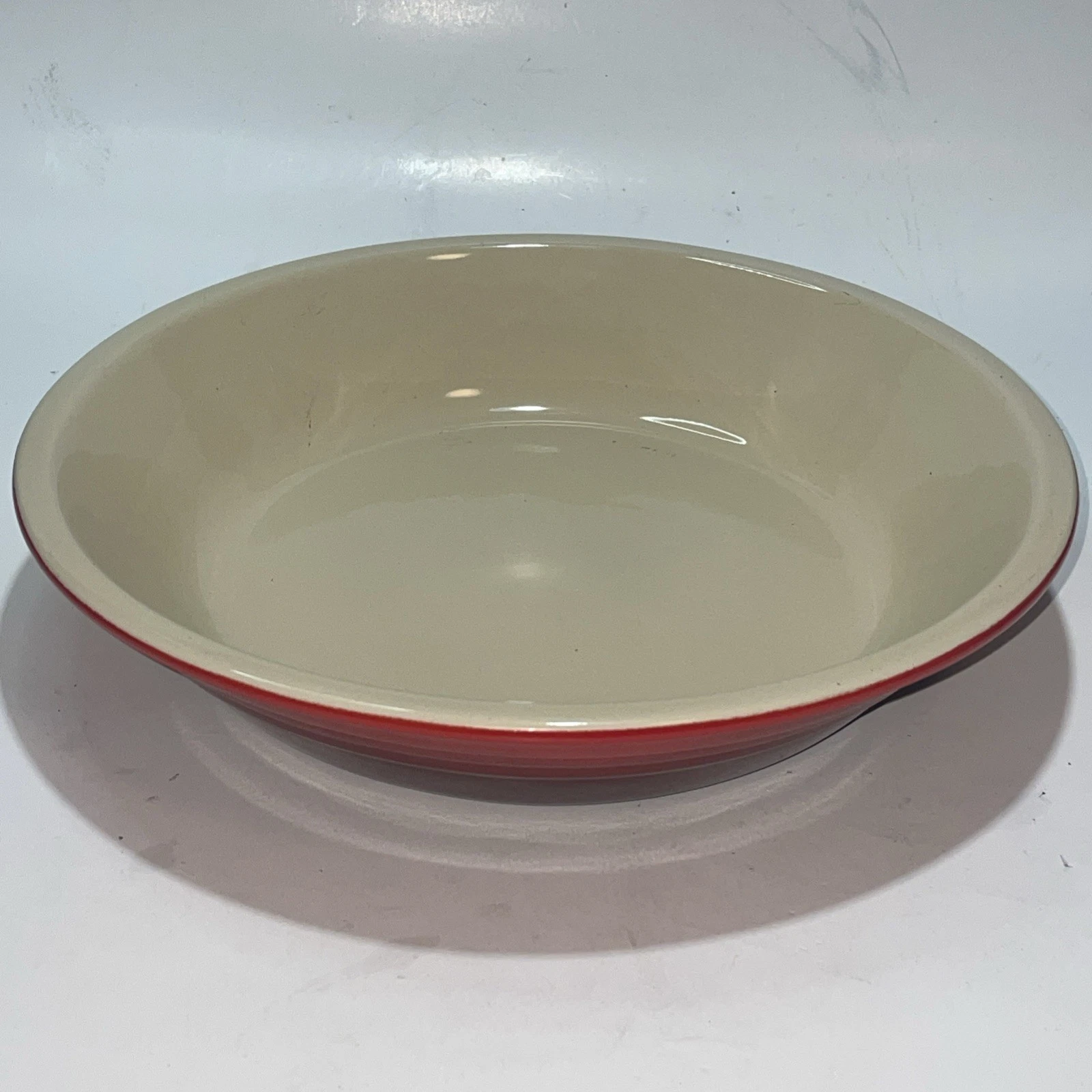 Le Creuset Red Enameled Stoneware Pie Plate Baking Dish 9.75”