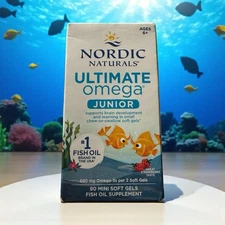 Nordic Naturals Ultimate Omega Junior - Strawberry Soft Gel 90 exp12/2027 New