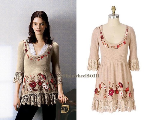 Rare! Anthropologie Moth "Village Pass Tunic" Sweater S