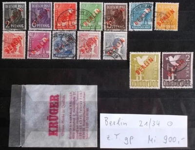 Bundespost BERLIN Rotaufdruck Mi 21/34 gest. kpl. meist gp. SCHLEGEL - Mi. 900 € - Bild 1 von 4