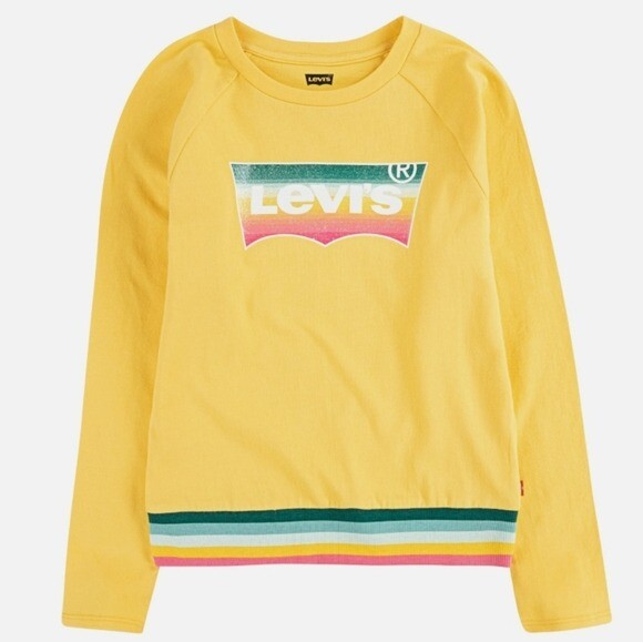 Levi's Yellow Graphic Long Sleeve Tshirt Kid's Small