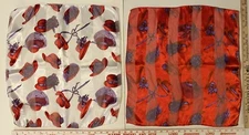Lot 2 Red Hat Society scarf polyester 21x21 inch Korea RN103114