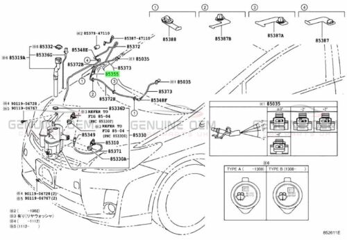 Genuine Toyota Lexus Windscreen Washer Hose Valve Fits Many Models 85321-28020 - Picture 4 of 5