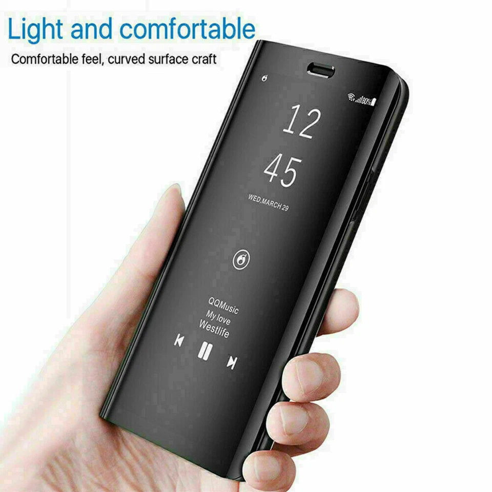 Funda transparente con espejo S-View abatible para Samsung Galaxy S22 Ultra S21/20/S10/S9+Note8 Foto 2 de 4