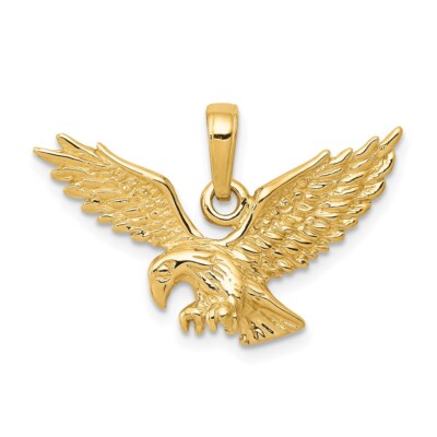 14K Gelbgold massiv poliert Adler Anhänger um 2440