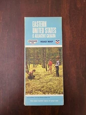 Eastern United States and Adjacent Canada Road Map Standard Oil Chevron 1966 (QY
