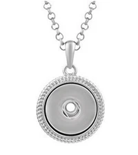 Snap Jewelry Stainless Necklace Halo 20" + 2" Anti Tarnish fits 18-20mm Charms