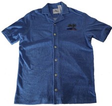 NEW Mens S Roundtree  Yorke Caribbean Short Sleeve Button Shirt Indigo MSRP 70