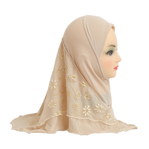 Muslim Kids Girls Hijab Scarf Islamic Children Hot Drilling Scarf Headscarf 2-6Y - Picture 61 of 132