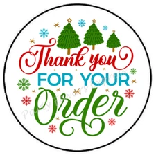 THANK YOU FOR YOUR ORDER CHRISTMAS ENVELOPE SEALS LABELS STICKERS