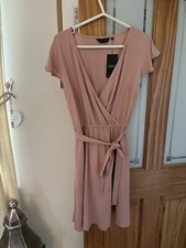 New Look Pink Crepe Tea Dress UK 10 BNWT