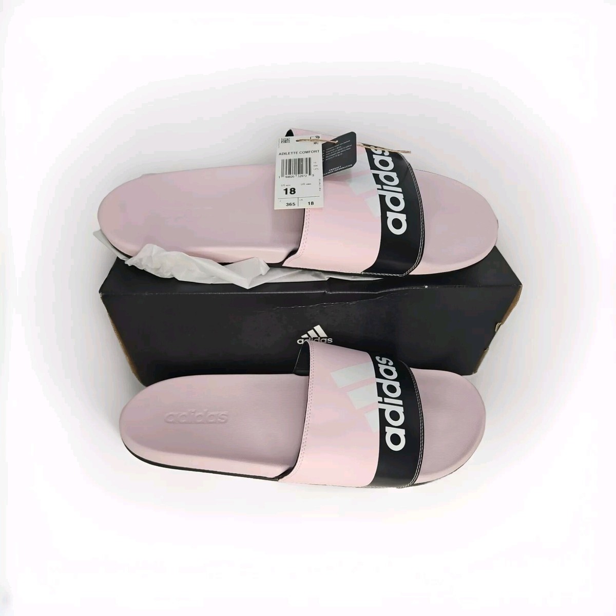 Adidas Adilette Comfort Men Size 18 Pink White Original  display picture 1