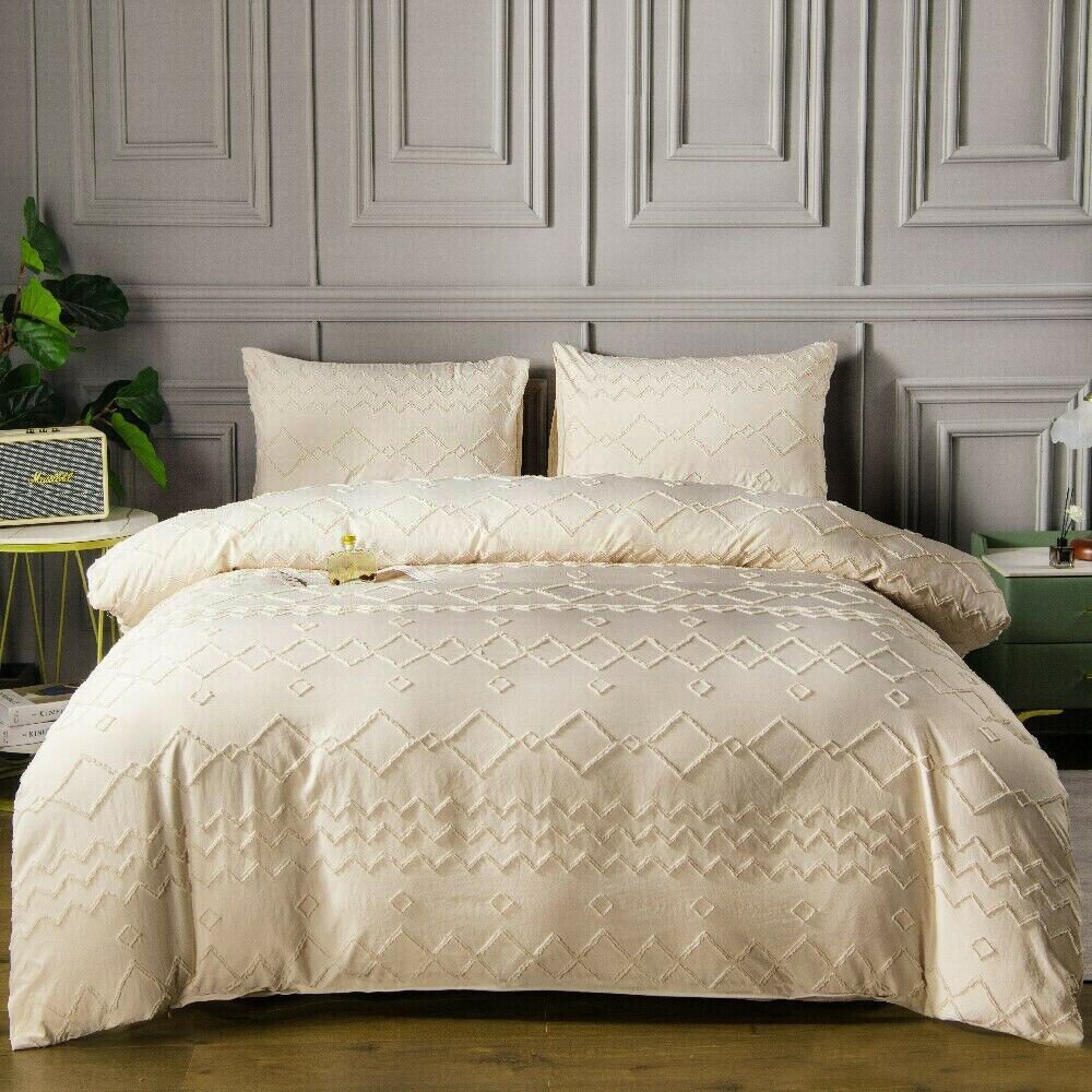 All Size Bed Quilt Duvet Doona Cover Set Tufted Premium Microfibre Bedding