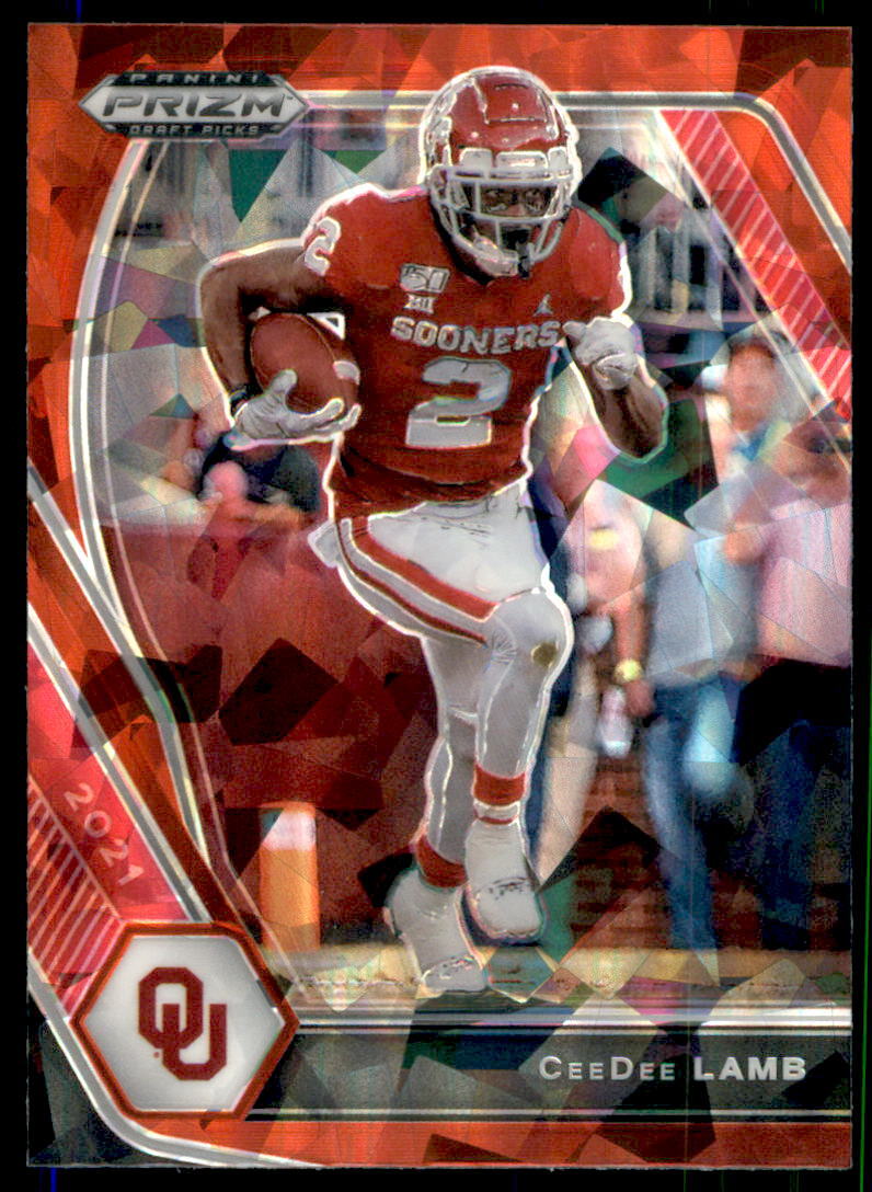 2021 Panini Prizm Draft Collegiate Red Ice CeeDee Lamb Oklahoma Sooners #48