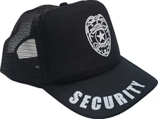 Security Cap Black  Trucker Black Foam High Quality Officer Guard New Adjustable