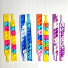 POP Stress Relief Wristband Set of 2 Bubble Sensory Fidget Pop It Toy Bracelets