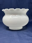 Antique Milk Glass Petticoat Ruffled Edge Lamp Lighting Shade 4” Fitter NICE!! B