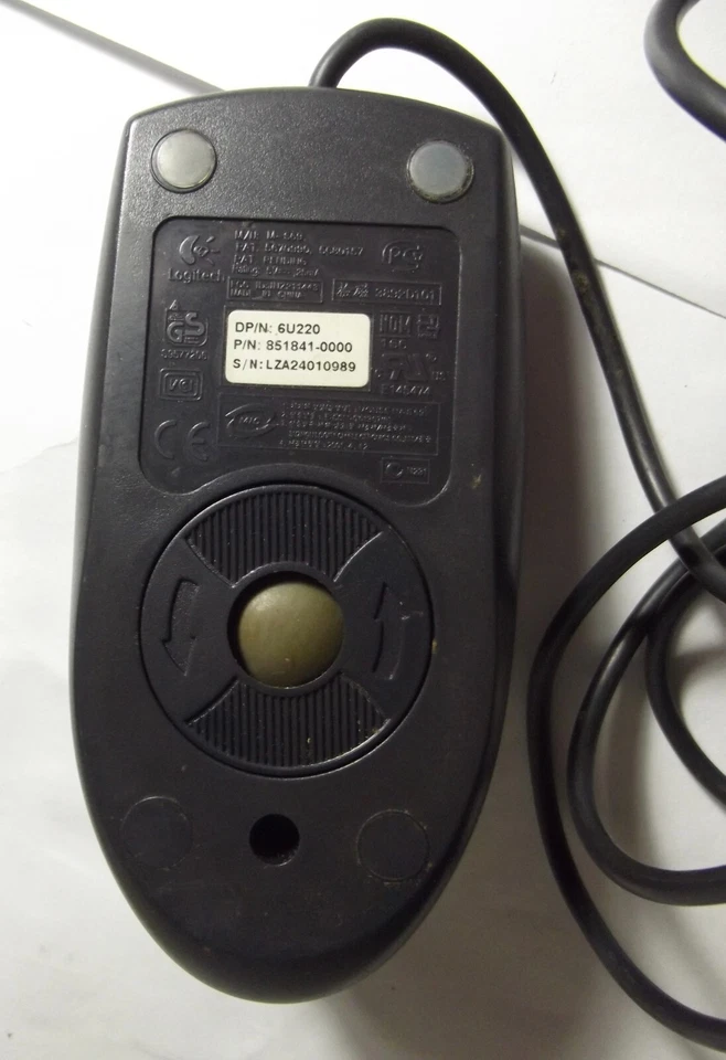 DELL Mouse Logitech PS/2 Wired Mechanical Ball Wheel Vintage M-S69 Retro AS IS - Image 3 of 4