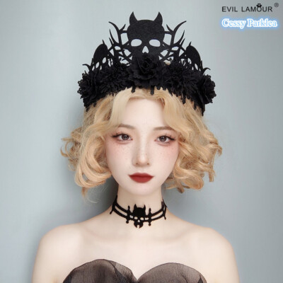 SN-A1-5 Sugar Skull Day of the Dead Vampire Evil Queen Costume Crown Choker