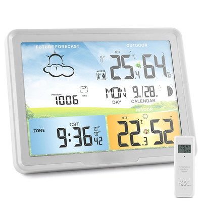 Home Weather Station Wireless Indoor Outdoor Thermometer, Portable Digital Weath