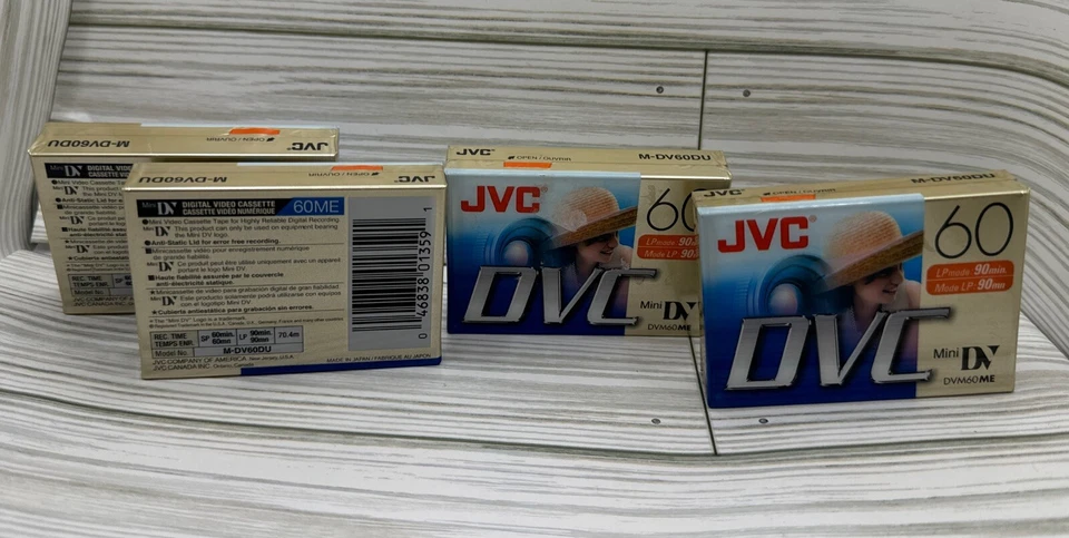 JVC DVC Mini DV 60 90 Minute Camcorder Video Blank Cassette Tapes DVM60ME (4) — 第 2/4 张图片
