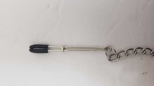 Nipple Clamps Tweezer Breast tit Play Bondage with Chain Pinch Adjustable - Picture 8 of 12