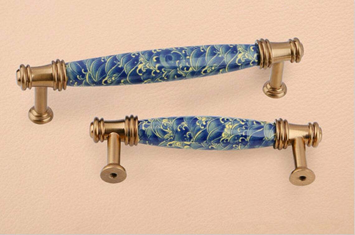 3" Ceramic Dresser Knobs - Antique Bronze & White Cabinet Pulls For Kitchen & Furniture