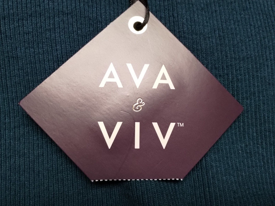 AVA & VIV Men's Size XXL Dark Green Teal Long Sleeve Shirt Sweater 1/4