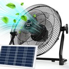 12'' Battery Operated Solar Fan 2 in 1 Solar Panel Powered AC Charger Powered