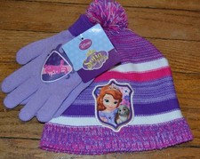 Disney Princess Sofia the First Winter hat  Matching Glove Set OSFM 4-7 years