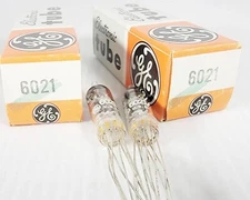 Two New Old Stock GE 6021 Special Quality Twin Triode Amplifier Tubes