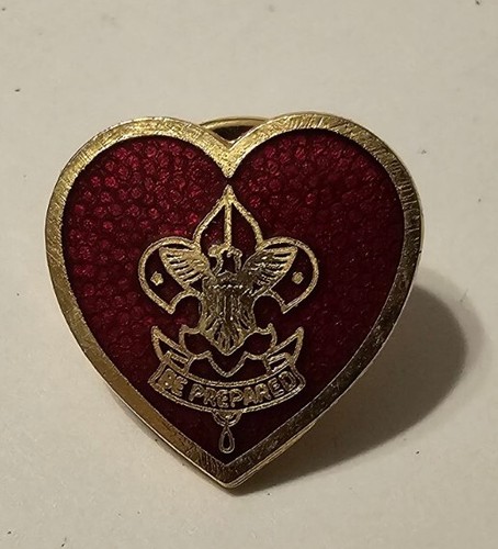JUNGEN SCOUTS vorbereitet sein EMAILLE ROTES HERZ Vintage Life Rang Pin