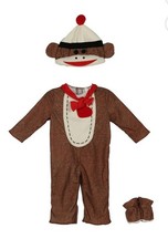 Sock Monkey Halloween Costume for Infant, Size 6-12M, by Way to Celebrate