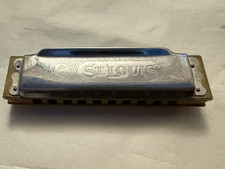 Vintage ST. LOUIS Harmonica by KAY Chrome 10 hole Brass Reed Made in Korea
