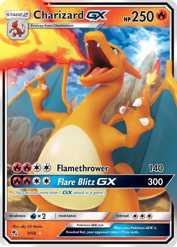 Charizard GX - 9/68 - Pokemon Hidden Fates Sun & Moon Ultra Rare Card NM