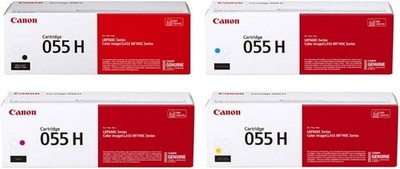 Canon 055H High Yield Toner Cartridge Set (Black, Cyan, Magenta, Yellow)  4 Pack