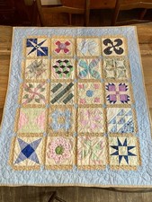 Sampler Quilt/Wallhanging. 45.5&rdquo;x 34&rdquo;  Cottagecore Grannycore Beautiful!
