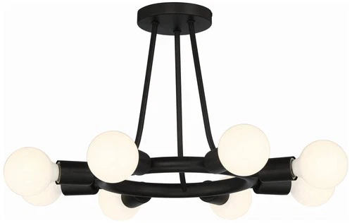 Crystorama Dakota 15" Wide Black Ceiling Light - Picture 2 of 6