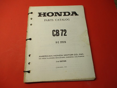 #ad #ad OEM ORIGINAL HONDA PARTS CATALOG MANUAL 1959 CB72 $99.99